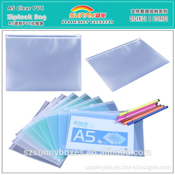 Eco-friendly Clear PVC A5 Zip Lock File Bag